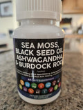 Irish SEA Moss 3000MG Black Seed Oil 2000MG AHSWAGANDHA1000 MG &amp Burdock Root 1000 MG
