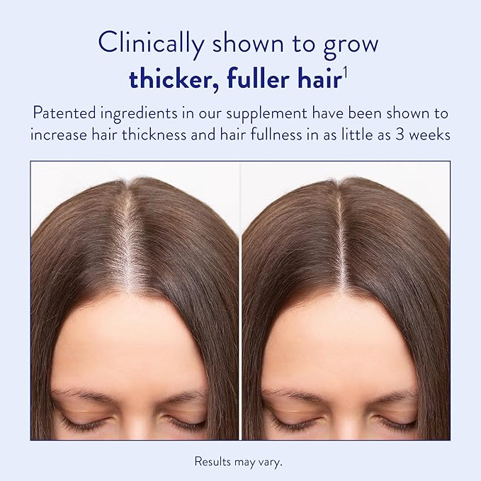 Routine Wellness Hair Growth Supplement – CLINICALLY Tested Thicker Fuller-Looking Hair Support with Biotin &amp Key Nutrients Vegetarian &amp Gluten-Free Vitamins - 3 Bottles 90 Day Supply
