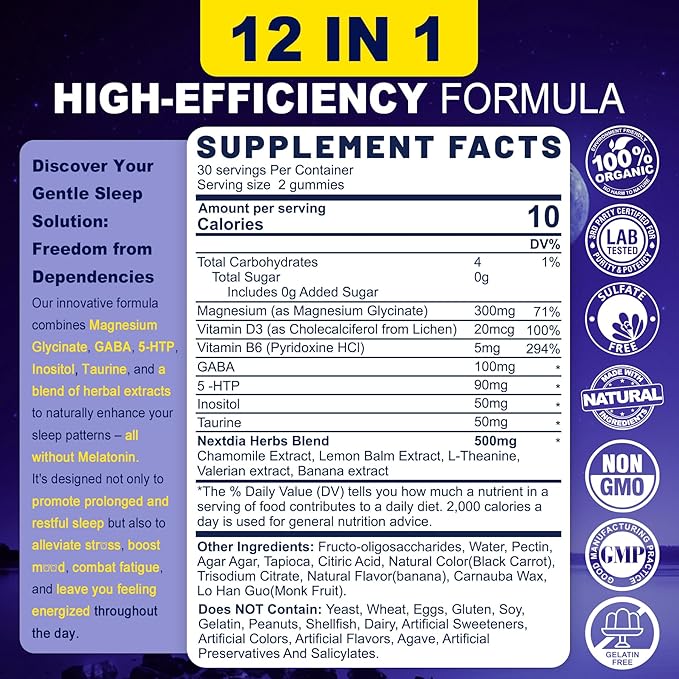 GABA GummiesMelatonin Free Natural Sleep Gummies