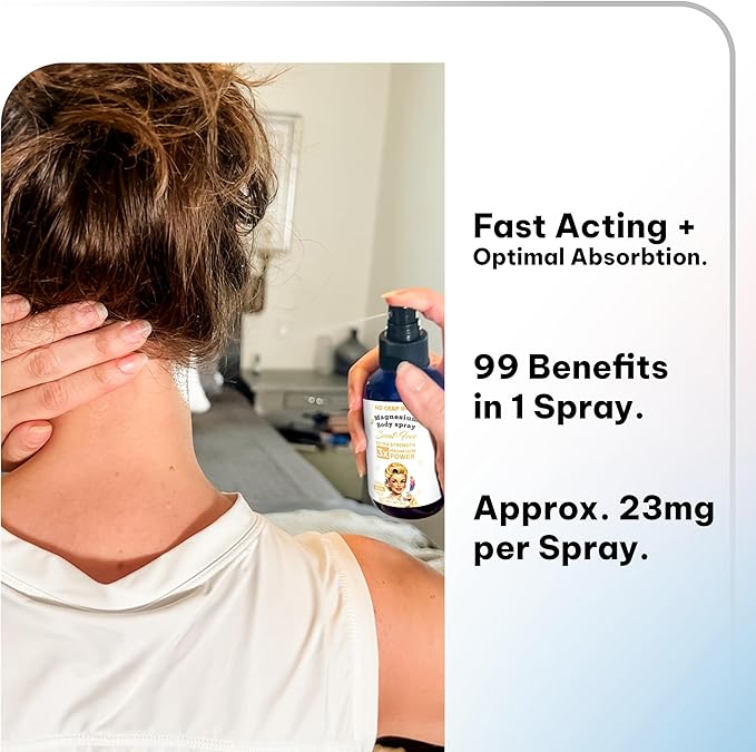 No Crap In It Intense Relief Magnesium Spray Triple Power – Magnesium Chloride Witch Hazel Spray with Lavender Essential Oil for Relaxation Recovery &amp Daily Wellness – 4 oz (Scent Free)