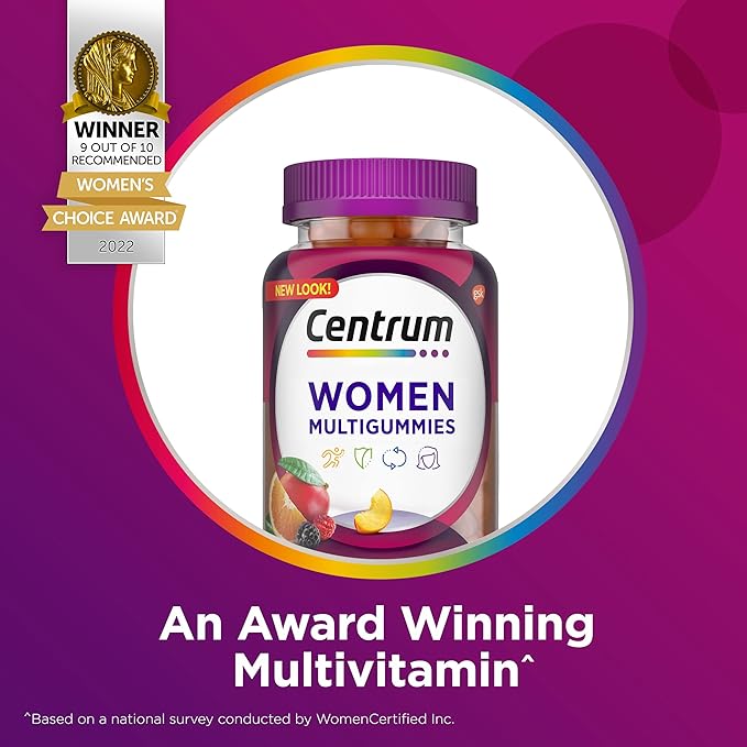 Centrum MultiGummies Gummy Multivitamin for Women Multivitamin/Multimineral Supplement with Vitamin D3 B Vitamins and Antioxidants Assorted Fruit Flavor - 150 Count