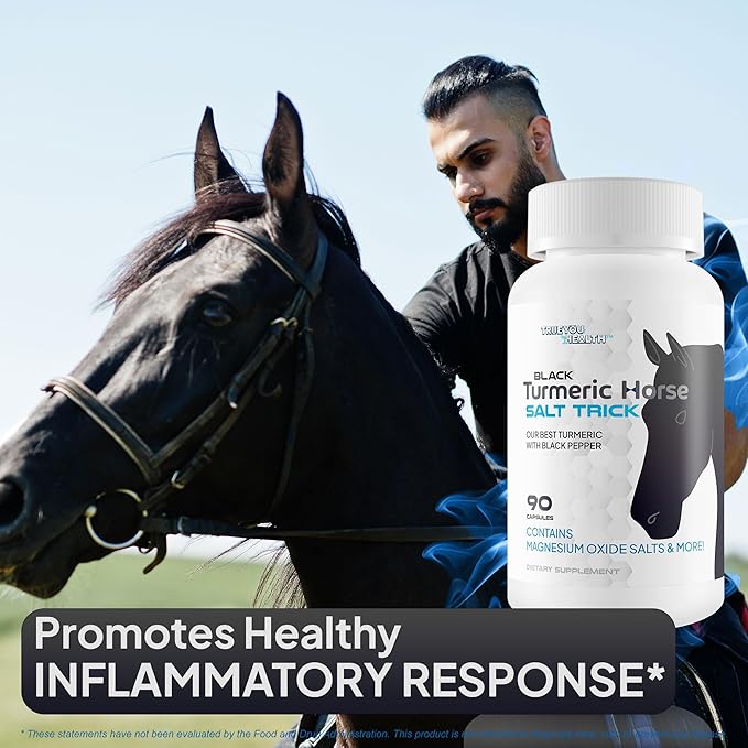 Black Turmeric Horse Salt Trick - Our Best Turmeric with Black Pepper - Ultra High Absorption Natural Formula - Gold Turmeric Curcumin Ginger Supplement - Curcumin Turmiric with Black Pepper