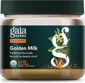 Gaia Herbs Golden Milk - Traditional Relaxation Support Supplement Powder with Organic Turmeric Black Pepper Ashwagandha Cardamom &amp More for an Ayurvedic Cup of Calm* - 4.3 Oz (About 35 Serving