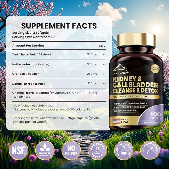 Magnesium Potassium Vitamin D3 K2 10000IU Supplement and Kidney &amp Gallbladder Cleanse Detox &amp Repair Supplement