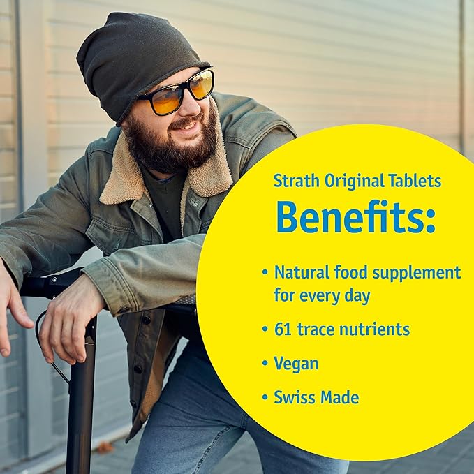 Strath Nutritional Yeast Tablets - Vegetarian Lactose Free Artificial Additive Free - Digestive Support Nutrient Absorption - Unflavored Daily Supplement - Prebiotic and Postbiotic