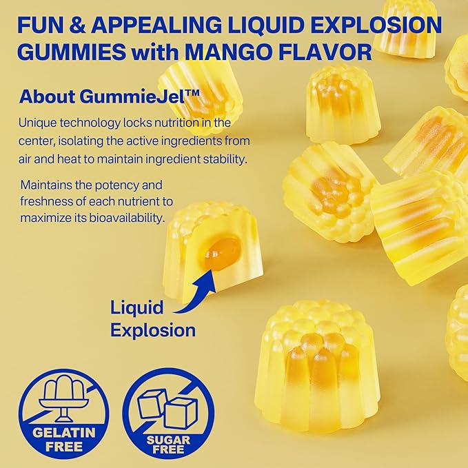 Vegan Omega-3 Gummies 1000mg + Turmeric - Omega 3 Fish Oil Alternative for Adults - Algae DHA 600mg &amp EPA 300mg Vitamins A C E Zinc &amp MSM Sugar Free 60 Cts
