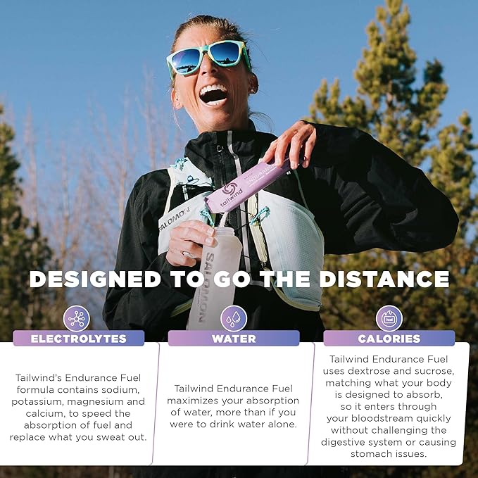 Tailwind Nutrition Endurance Fuel Carbohydrate &amp Electrolyte Sports Drink Mix Powder Gluten-Free Vegan Grape 30 Servings