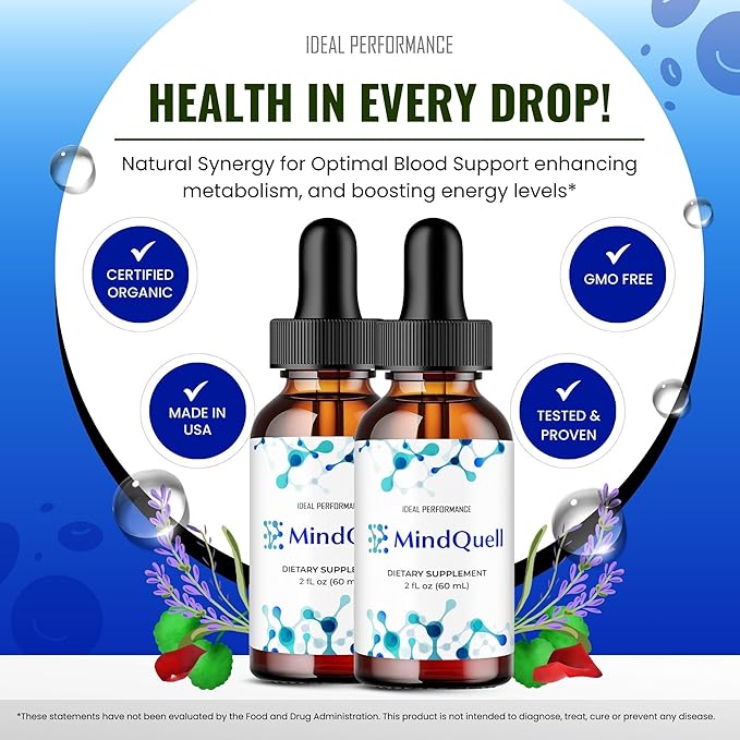 Mind Quell Drops Mind Quell Support Supplement Liquid Drops All Natural Mind Quell Drops - Maximum Strength Mind Quell Liquid Drops Overall Health Wellness MindQuell Drops Reviews (1 Pack)