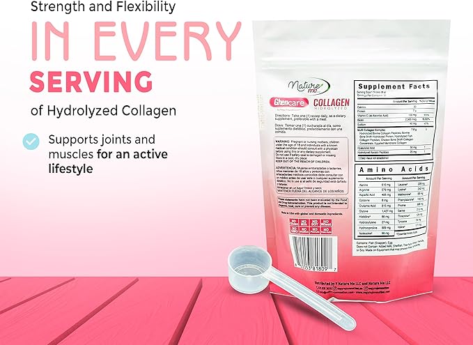 Vagy Rejuvenation Ghencare Hydrolyzed Collagen Powder – Multi-Source Collagen with Vitamin C Biotin &amp Hyaluronic Acid – Types I II III V &amp X – for Skin Hair Nails &amp Overall Wellness
