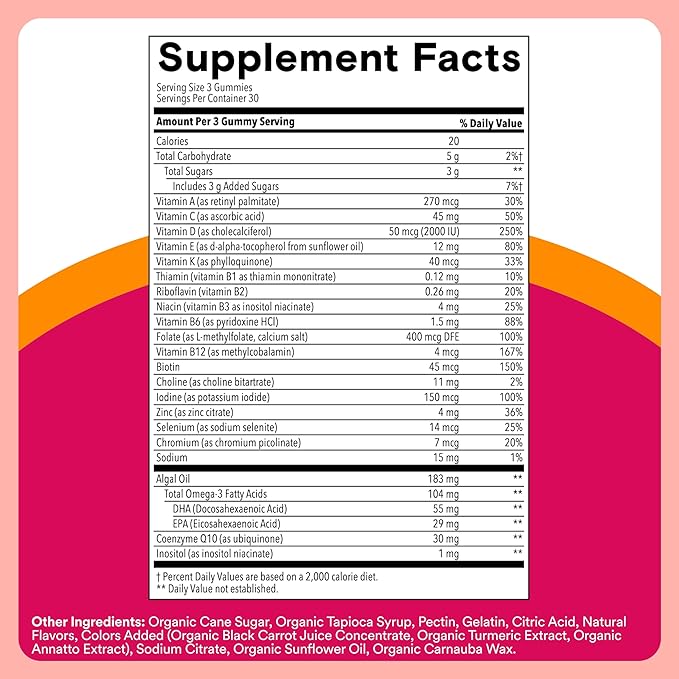 SmartyPants Family Daily Nutrition Bundle: Kids + Women’s Multivitamin Gummies with Omega-3 Vitamins D3 B12 A &amp Zinc – Gluten Free Non-GMO Clean Label Certified 60 &amp 90 Count (Pack of 2)