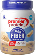 Premier Protein Powder Plus Fiber Vanilla 25g Protein 7g Fiber to Support Gut Health No Added Sugar (17 Servings)
