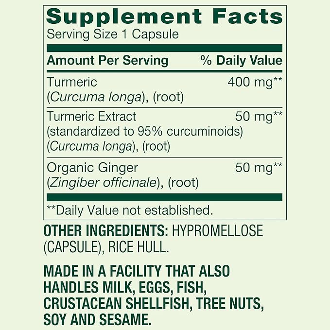 SUREFECT Spring Valley Turmeric Curcumin with Ginger - 90 Vegetarian Capsules 500mg per Serving Organizer