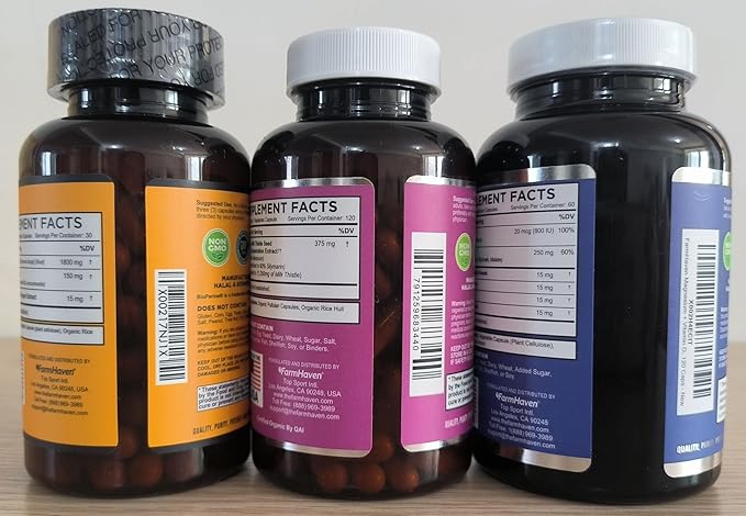 FarmHaven Milk Thistle Capsules + Turmeric Curcumin with BioPerine Black Pepper Magnesium Glycinate &amp Malate