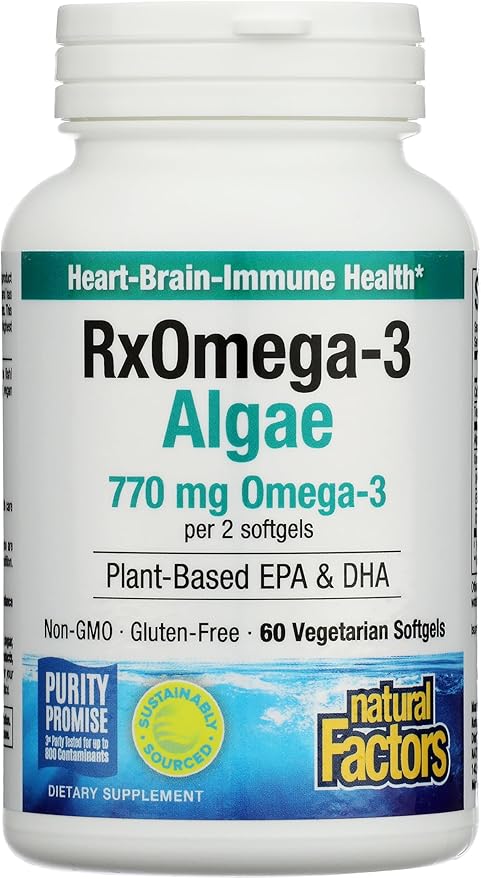 Natural Factors RxOmega-3 Algae 770 mg 60 Softgels