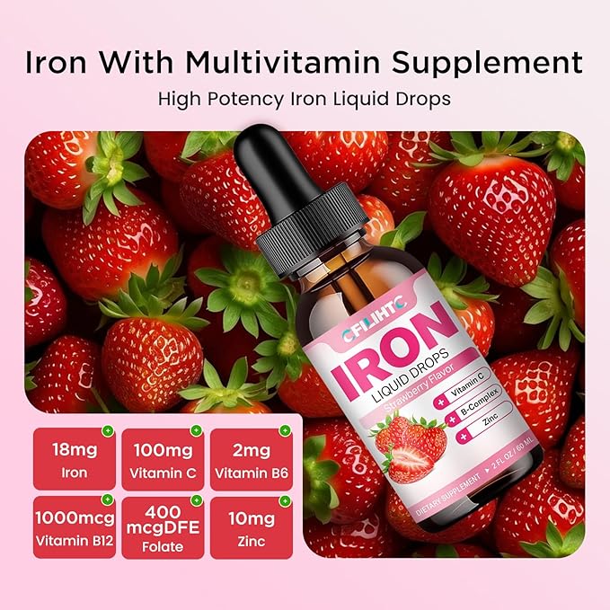 Liquid Iron Supplement for Women &amp Men Iron Gummies for Kids &amp Adults