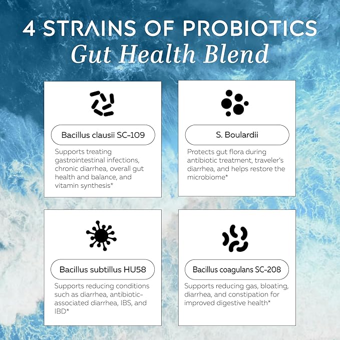 RESTORE | Digestive Probiotics &amp Antioxidant Daily Supplement | Supports IBS &amp Gut Health | 4 Clinically Proven Strains Including 3 Spore-Based Probiotics | 60 Capsules | 30 Day Supply 1-Pack