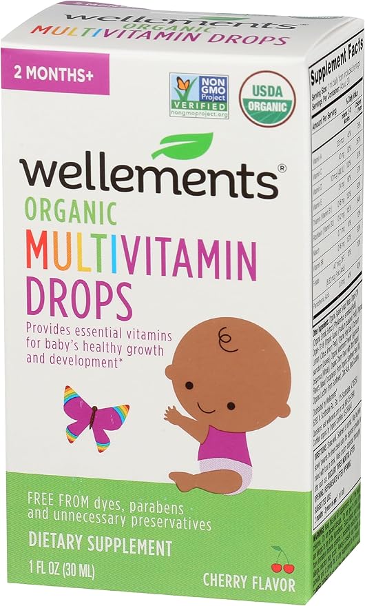Wellements Organic Multivitamin Baby Drops Gluten Free 1 Fluid Ounces (Pack of 3)