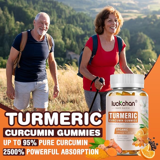 Turmeric Curcumin Gummies with Ginger &amp Black Pepper Herbal Supplement-320 Count for Adults and Kids - Tumeric Gummy Supplements Vegan Organic Gelatin-Free 4 Pack