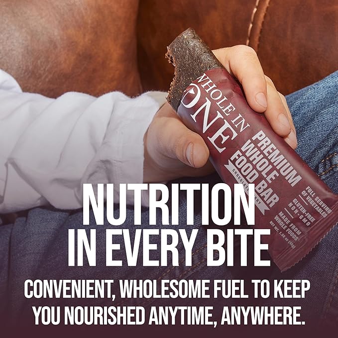 BrickHouse Nutrition Whole In One Bars: Healthy Snacks for Adults | Non-GMO Gluten Free Snack Bars | Real Fruits &amp Vegetables - Chocolate Berry (12 Bars)