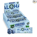 ALOHA Organic Plant Based Protein Bars - Blueberry Bars Vegan Low Sugar Gluten-Free Low Carb Non-GMO No Stevia No Erythritol - 12 Count (Pack of 1)