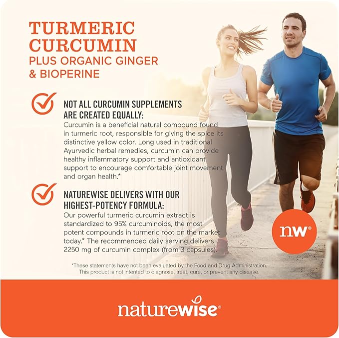 NatureWise Women's Multivitamin &amp Turmeric Curcumin 2250mg with 95% Curcuminoids &amp BioPerine Black Pepper Extract Joint Support