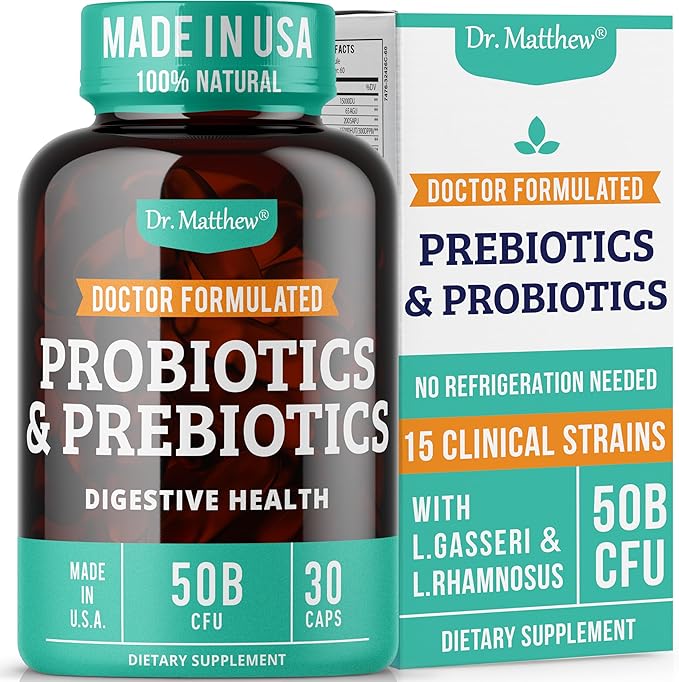 Prebiotics and Probiotics: Lactobacillus Gasseri Lactobacillus Rhamnosus Plantarum Casei Bifidobacterium longum lactis infantis. Probiotic Prebiotic Pre and Probiotics for Digestive Health.
