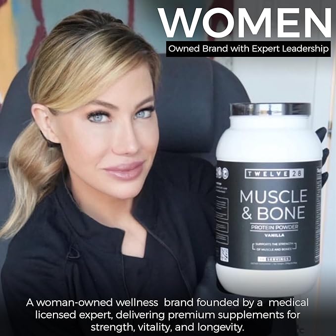 Wellness Muscle &amp Bone Protein Powder – Daily Nutrition for Active Lifestyles Muscle Support Bone Health Easy-to-Mix Vegan-Friendly &amp Vanilla Flavor – 30 Servings