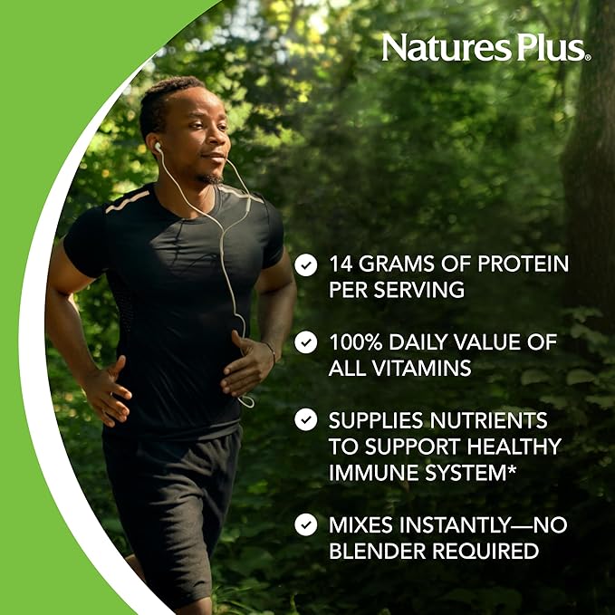 NaturesPlus SPIRU-TEIN Chocolate - 2.1 lbs - Plant-Based Protein Shake - Non-GMO Vegetarian Gluten Free - 34 Total Servings