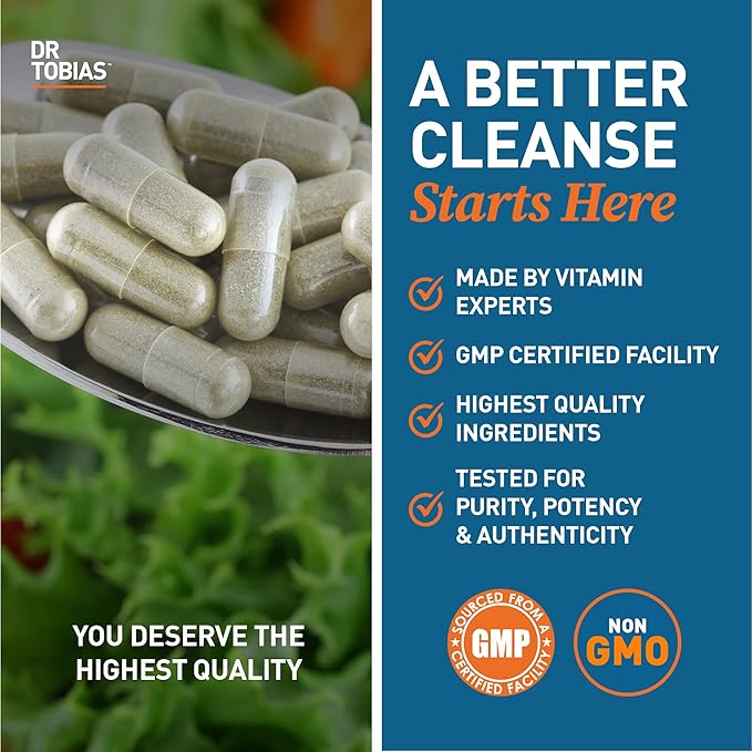 Dr. Tobias Colon Cleanse - Constipation Relief &amp Gut Health Support for Women &amp Men | 14 Day Colon Cleanser for a Gentle Colon Detox &amp Gut Flush 24 Capsules (1–2 Daily)