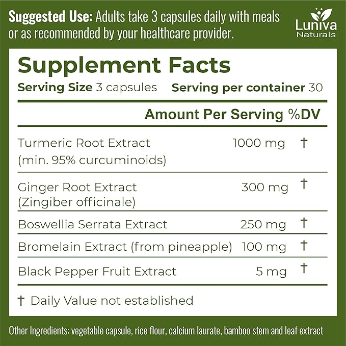 Turmeric Curcumin Supplement with Ginger Boswellia Bromelain &amp Black Pepper – High in Antioxidants – Supports Joint Health Mobility &amp Recovery – Natural Non-GMO Third-Party Tested – 90 Ca