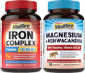 Iron Complex 60 Tablets and 9 in 1 Magnesium Ashwagandha Complex 90 Capsules