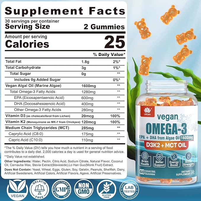 Vegan Omega3 Gummies + Sugar Free Zinc Gummies