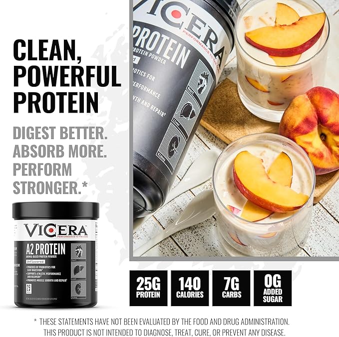 A2 Protein Powder Unflavored 25 G Protein per Serving Organic A2/A2 Whey Casein Blend with Probiotics and Celtic Sea Salt Gluten Free Workout Supplement Non GMO 20 Servings 27.4 Oz