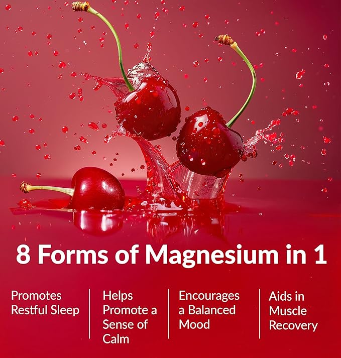 BIOptimizers Magnesium Breakthrough Drink - 8 Forms of Magnesium Electrolytes Sleep Health Stress Muscle Recovery Heart Support | Glycinate Citrate Malate- Tart Cherry
