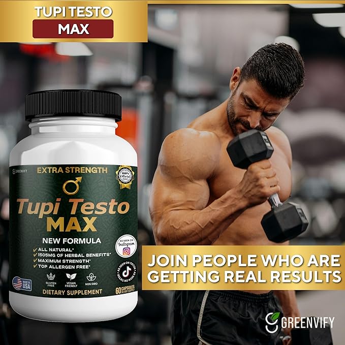 Tupi Testo MAX Organic Maca Root Blend Black Pepper 60 Capsules 30-Day Supply (2)