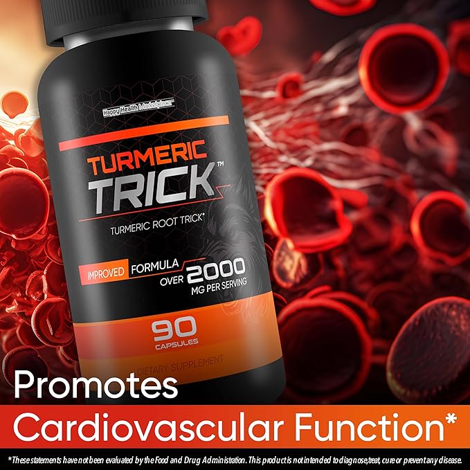 Turmeric Trick - with Vitamin D and Zinc for Men - Our Best Turmeric Curcumin Supplement for Men - Enriched with Black Pepper - Turmeric Root Trick - Mens Health Vitamin D