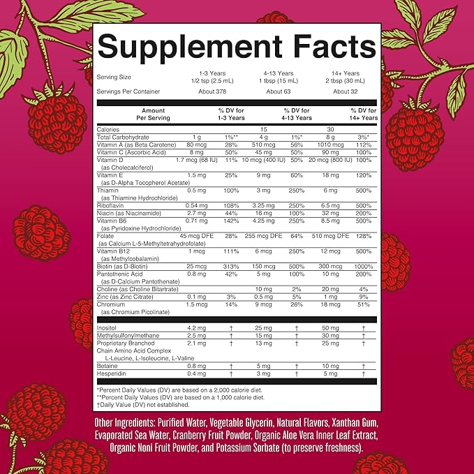 MaryRuth's Liquid Morning Multivitamin Raspberry (32oz) &amp Iron Liquid Supplement (Berry) | Clean Label Project Verified® | Vegan Non-GMO Sugar-Free | Energy Beauty &amp Overall Health