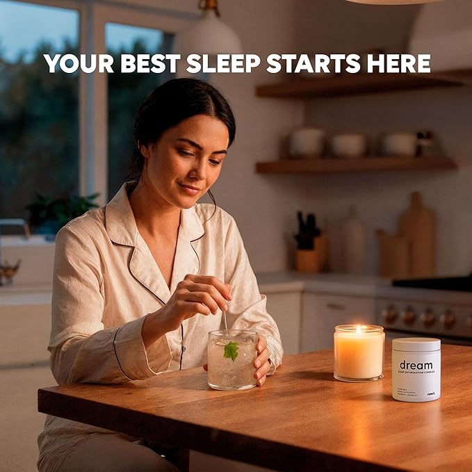 DREAM Sleep Aid Powder | Magnesium L-Threonate Apigenin &amp Theanine | 2400mg 7-Ingredient Non-Habit Forming and Natural Sleep Aids for Adults | Deep Sleep Super Calm &amp Stress Relief