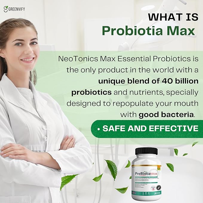 ProBiotia Max 40 Billion CFU Extra Strength Oral Probiotic Supplement 60 Capsules Supports Teeth and Gum Health Gluten Free (2)