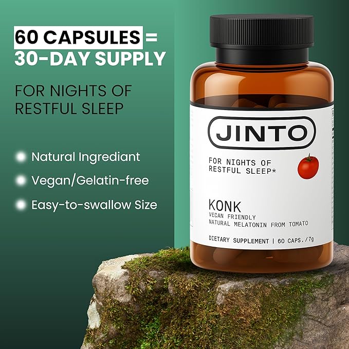 JINTO Melatonin Sleep Capsules - Natural Sleep Aids for Adults with Melatonin 60mg and Magnesium Glycinate 58mg Sleep Aid with Passion Flower L Theanine Valerian Root 60 Capsules