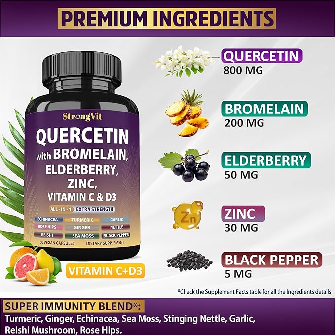 Cortisol Supplement &amp Quercetin Complex Bundle (120 Capsules)