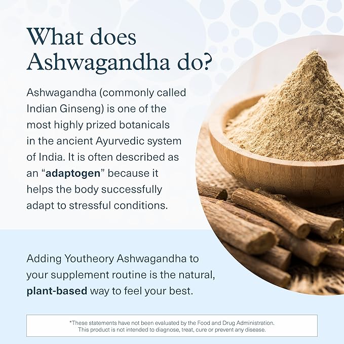 Youtheory Ashwagandha Liquid - Uses KSM-66 - Ashwagandha Supplement to Support Stress Relief* - Vegan - Dairy Soy &amp Gluten Free - 12 Single-Serving Packets (Pack of 2)