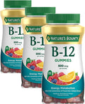 Nature's Bounty Vitamin B12 Gummies Dietary Supplement Supports Energy Metabolism and Nervous System Health Mixed Berry Flavor 500mcg 160 Count (Pack of 3)