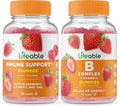 Lifeable Immune Support + B Complex Gummies Bundle - Great Tasting Vitamin Supplement Gluten Free GMO Free Chewable Gummy