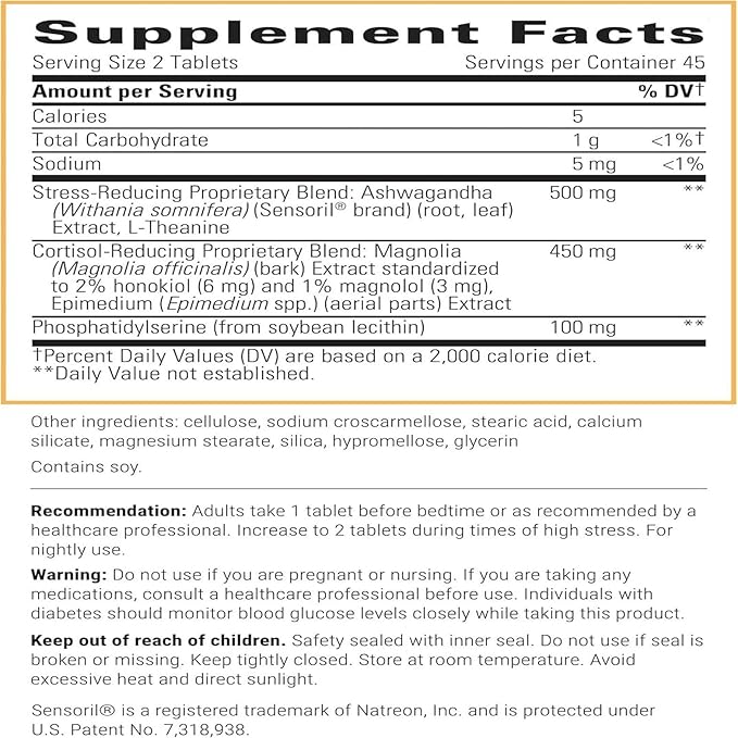 Integrative Therapeutics Cortisol Manager - Balance Cortisol &amp Support Relaxation for Restful Sleep* - Includes Ashwagandha &amp L-Theanine for Confidence with Less Stress* - 90 Tablets (45 Servi