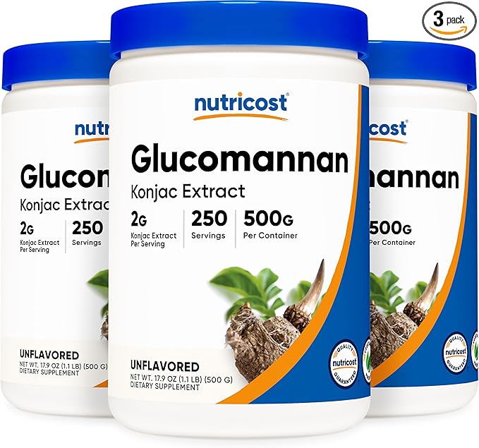 Nutricost Glucomannan Powder 500G (3 Bottles)