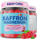 Saffron + Magnesium Glycinate+ Omega-3 - Calm Focus Gummies for Kids 4+ Saffron Extract Supplement with L-Theanine Holy Basil Rosemary B6 B9 B12 D3 for Happy Mood Cognition ZZz Sugar Free