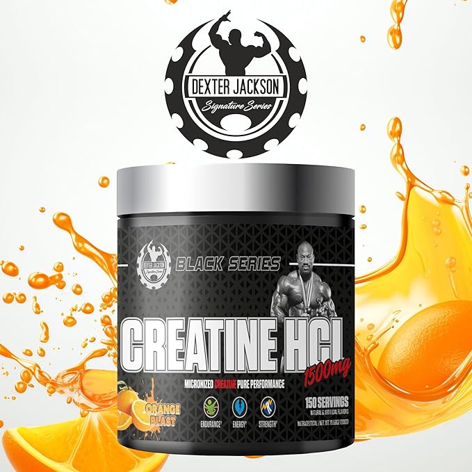 Black Series Creatine Hcl 1500mg | 300g (150 Serving Orange Blast)