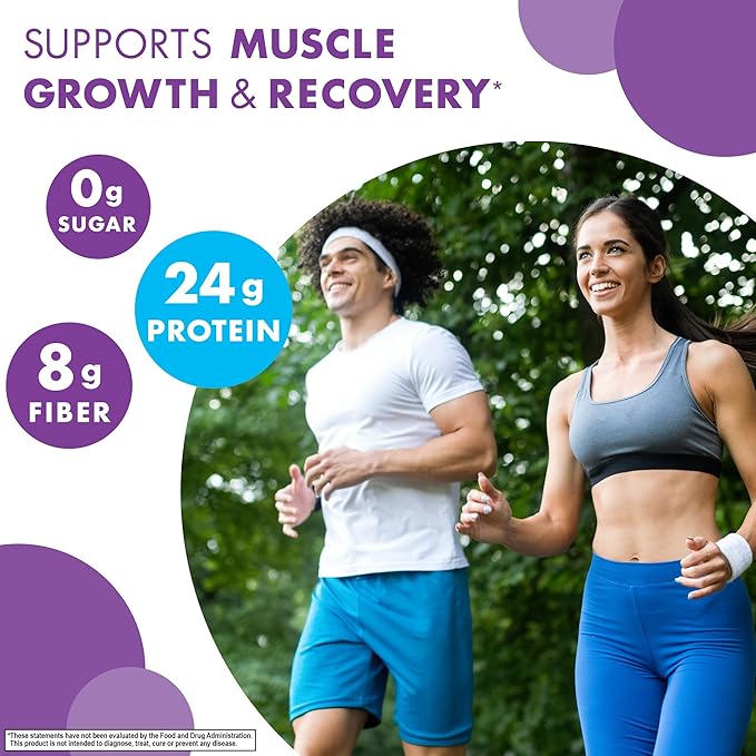 BlueBonnet Nutrition Organic Plant Protein Powder 24g Plant Based Protein Zero Sugar 8g Fiber USDA Organic Non-GMO Kosher Gluten-Free Soy-Free Vegan Vanilla Flavor 21 Servings 2.08 lbs