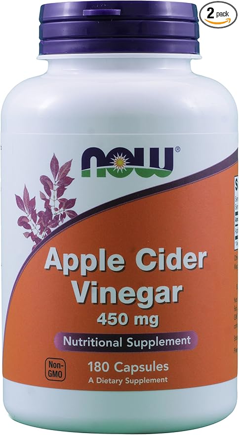 Now Foods Apple Cider Vinegar 450mg 180 Count Pack of 2